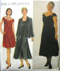 7857 OFF SHOULDER FLARE DRESS LENGTHS,BIAS JACKET PATTERN 18-24W